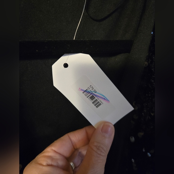 Black Sequin Open Cardigan - Picture 3 of 3